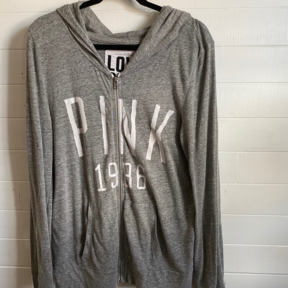 Victoria Secret pink zip up hoodie.